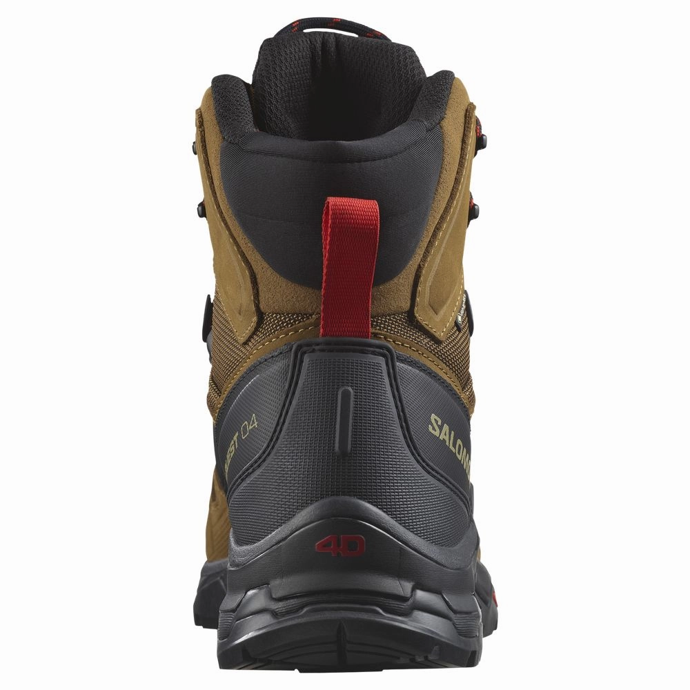 Salomon L47156407 Men's Quest 4D Mid GTX 4 Hiking Boots, 10.5M Rubber/Black