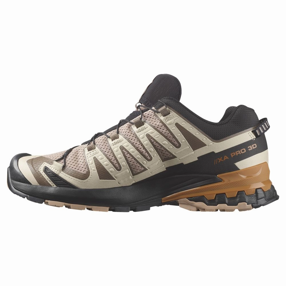 Salomon XA Pro 3D V9 Hiking Shoes for Men - Natural/Black/Sugar Almond - 11M