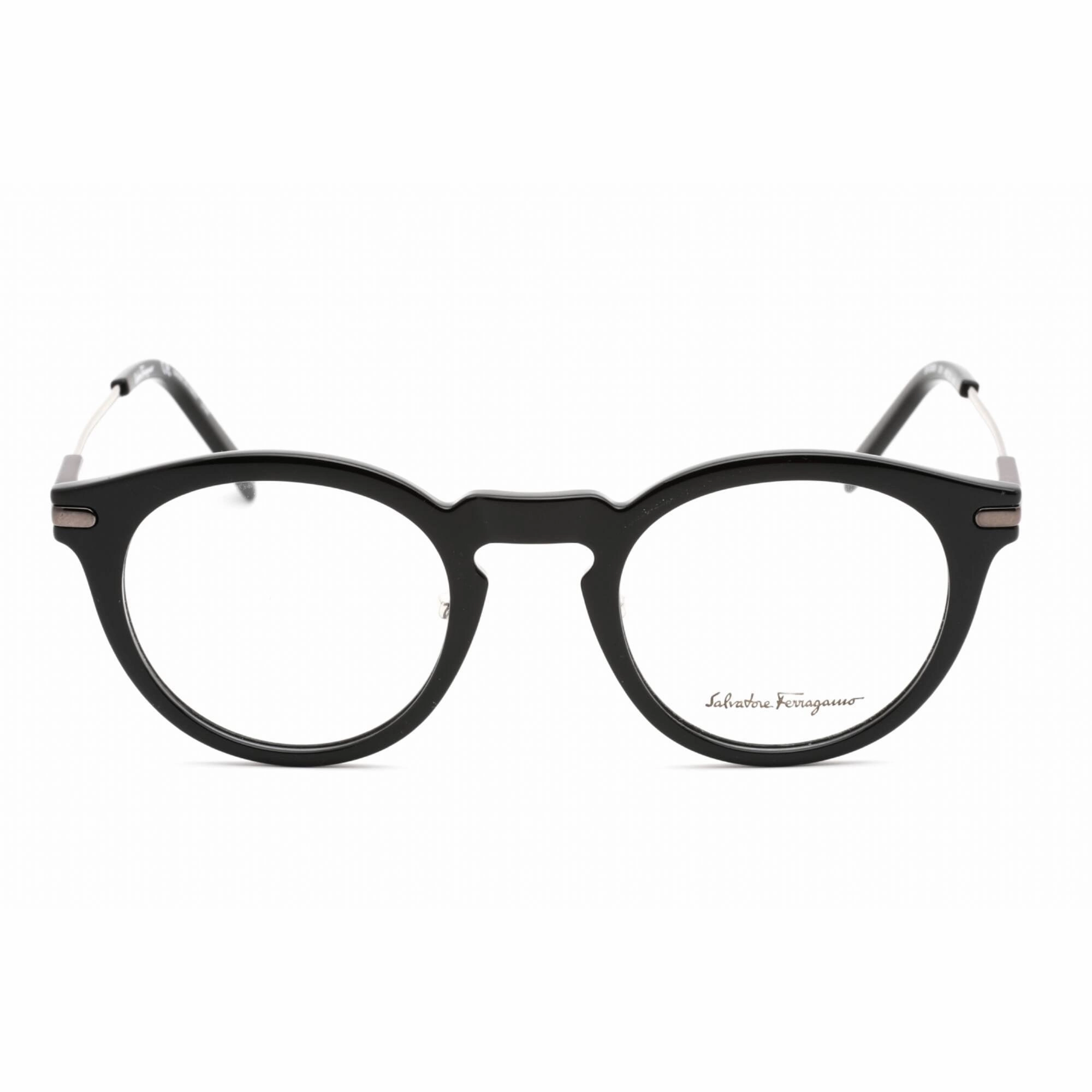 Salvatore Ferragamo Men's Eyeglasses - Full Rim Round Black Plastic Frame | SF2906 001