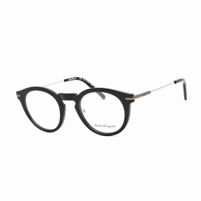 Salvatore Ferragamo Men's Eyeglasses - Full Rim Round Black Plastic Frame | SF2906 001
