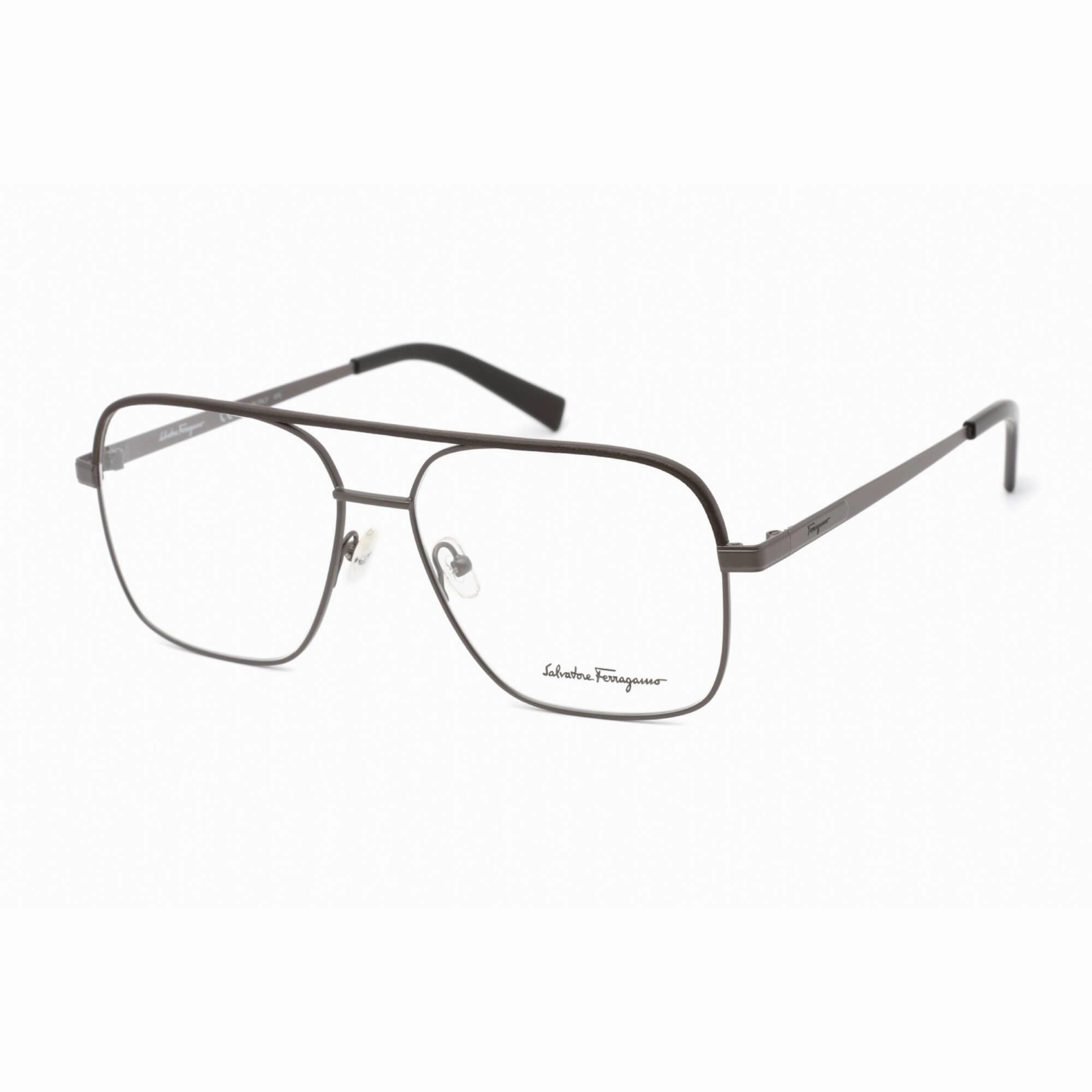Salvatore Ferragamo Men's Eyeglasses - Matte Ruthenium/Dark Brown Frame | SF2199L 037