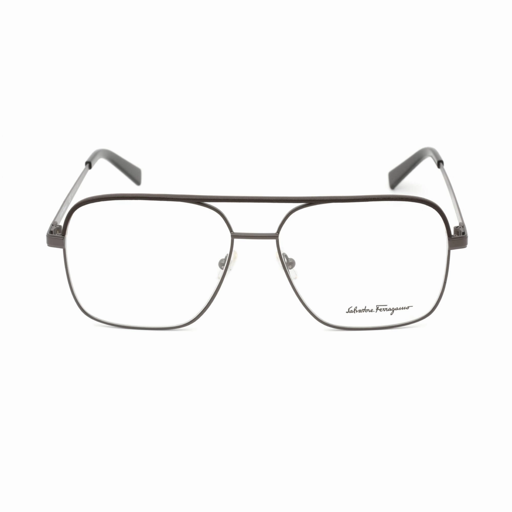 Salvatore Ferragamo Men's Eyeglasses - Matte Ruthenium/Dark Brown Frame | SF2199L 037