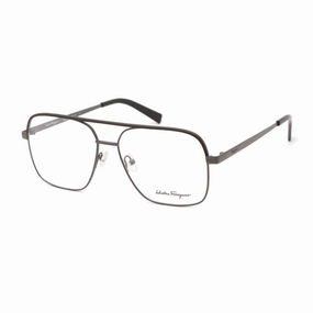 Salvatore Ferragamo Men's Eyeglasses - Matte Ruthenium/Dark Brown Frame | SF2199L 037