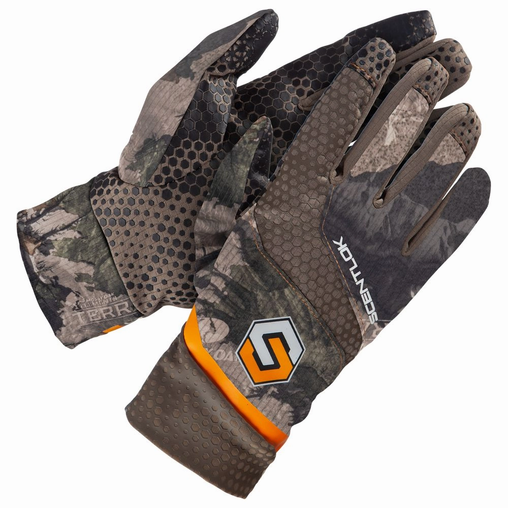 ScentLok Savanna Lightweight Shooters Gloves for Men - Mossy Oak Elements Terra Gila - L