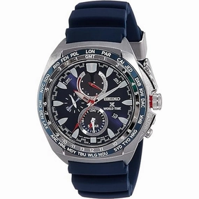 Seiko Prospex SSC489P1  Blue Silicone Strap Solar Chronograph Stainless Steel Men's Watch