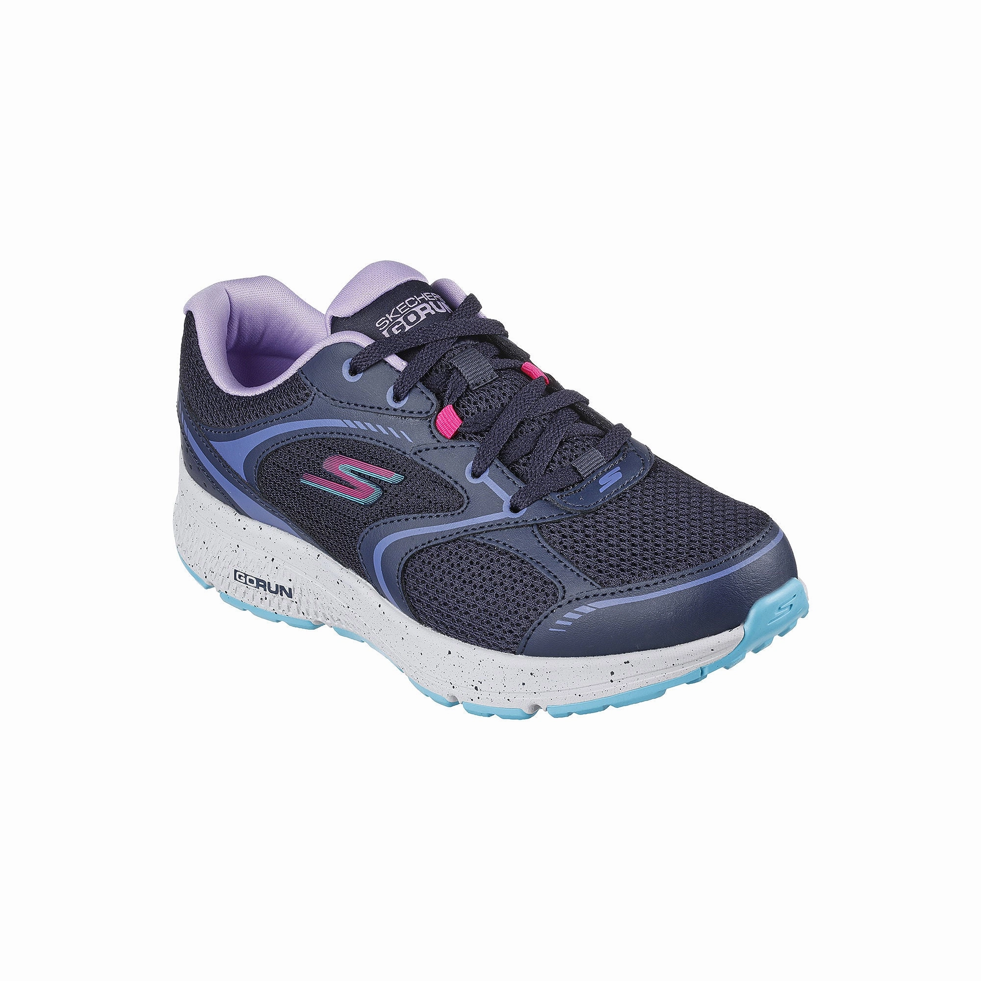 Skechers Go Run Consistent Vivid Horizon Womens Running Shoes - NAVY LAVENDER 11 WIDE