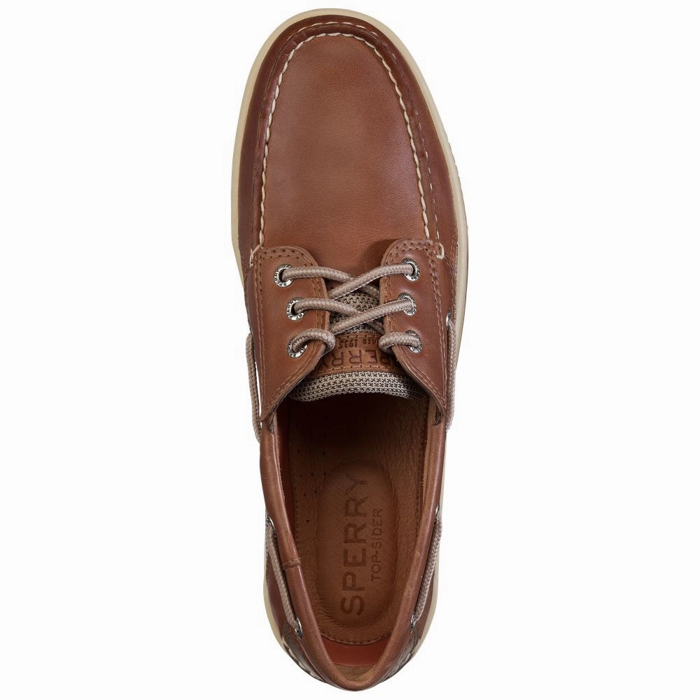 Sperry Billfish 3-Eye Boat Shoes for Men - Dark Tan - 10W