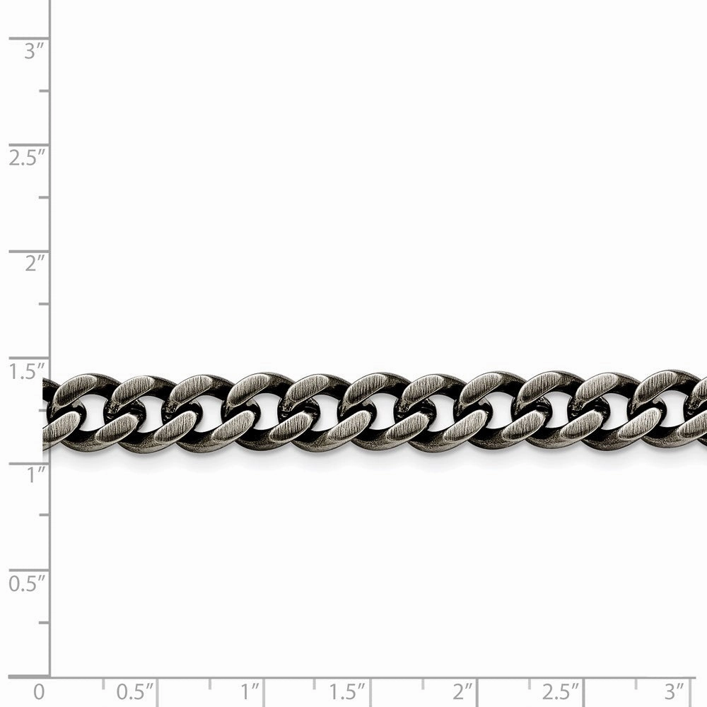 Stainless Steel 9.25mm Oxidized Curb Chain | SRN1612