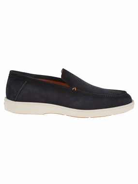 Suede Moccasins With Wide Sole And Signature Detailing