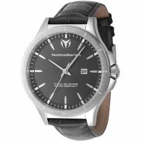 Technomarine Men's Watch - MoonSun Quartz Charcoal Dial Black Strap Date | TM-822011