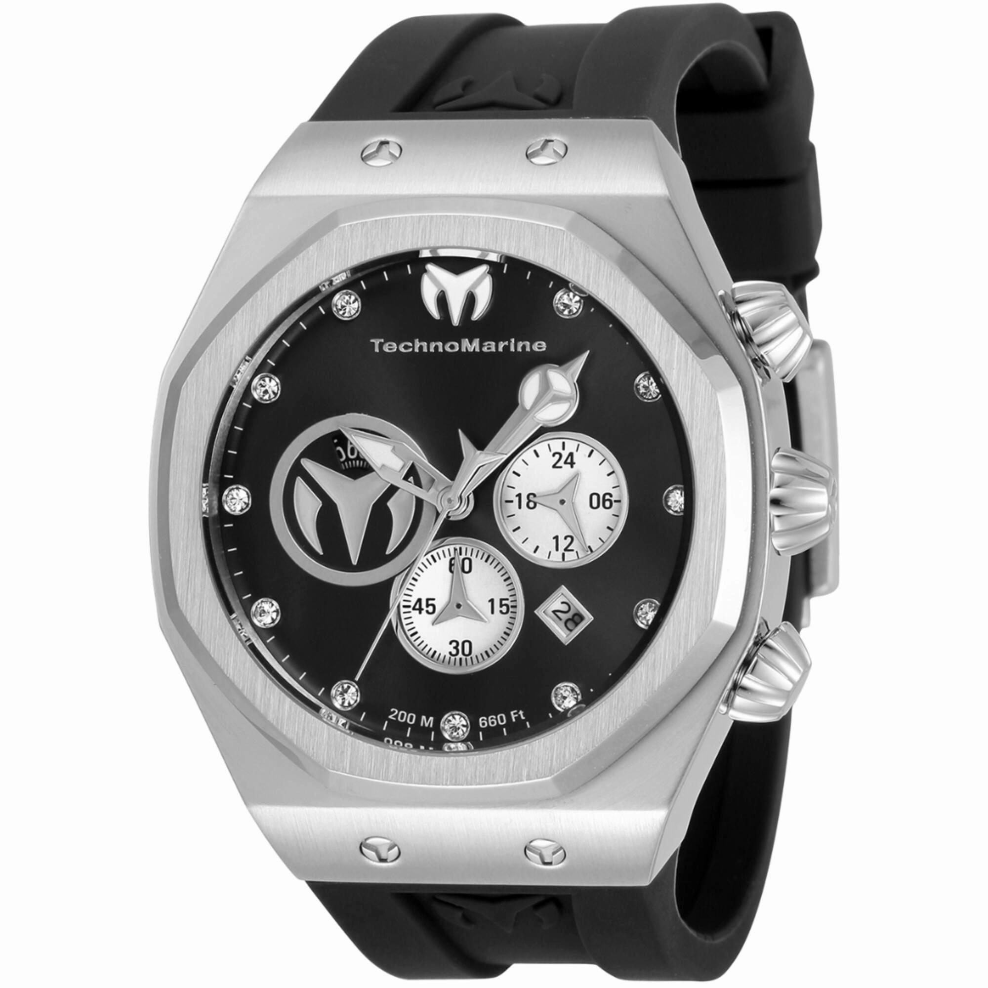 Technomarine Men's Watch - Reef Sun Quartz Silver Tone and Black Dial | TM-520000