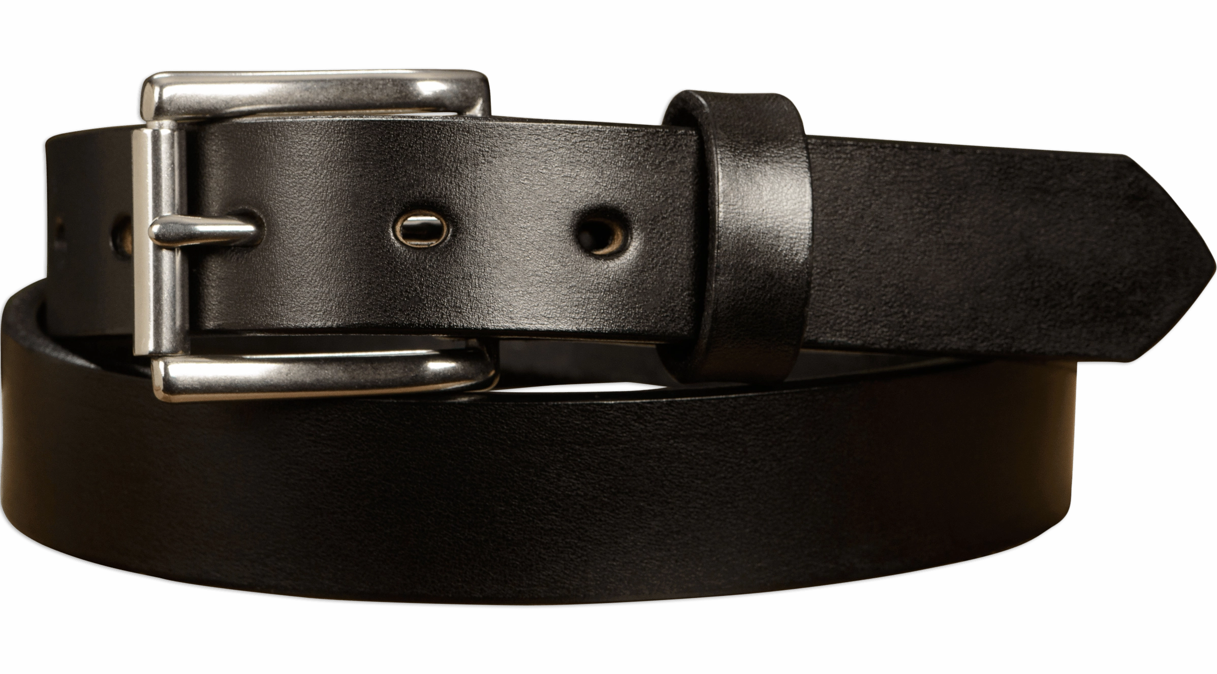 The Commander: Men's Black Non Stitched Leather Belt 1.25"