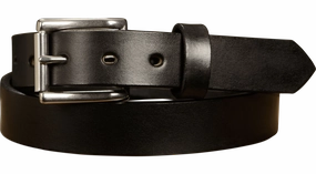 The Commander: Men's Black Non Stitched Leather Belt 1.25"