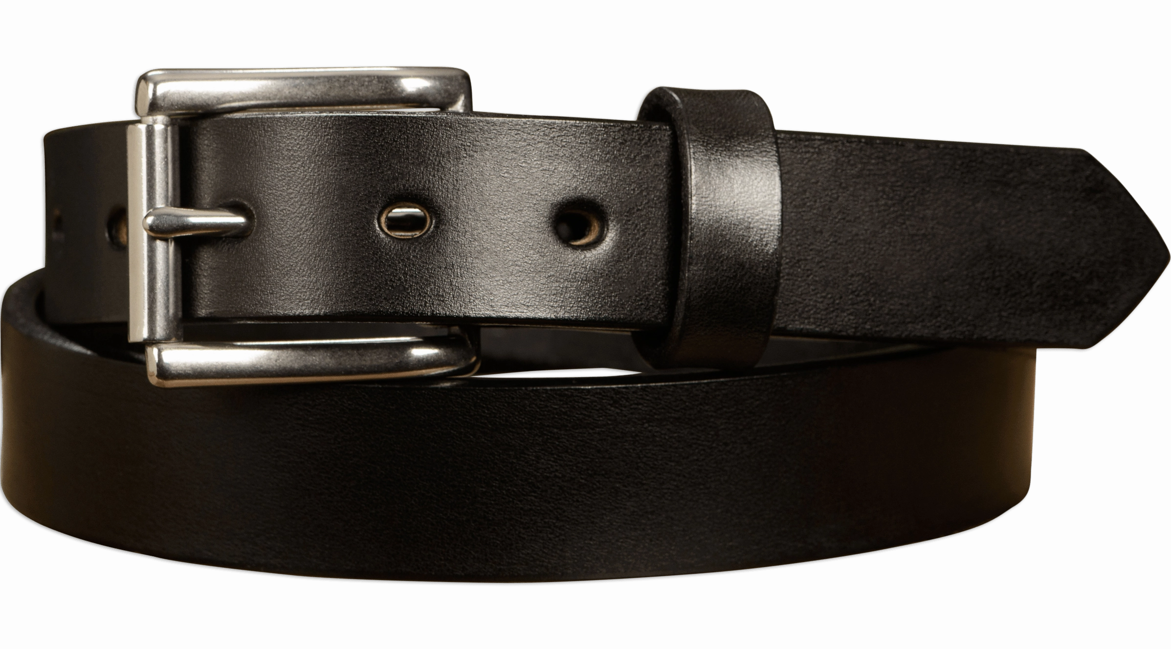The Commander: Men's Black Non Stitched Leather Belt 1.25"