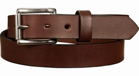 The Commander: Men's Brown Non Stitched Leather Belt 1.25"