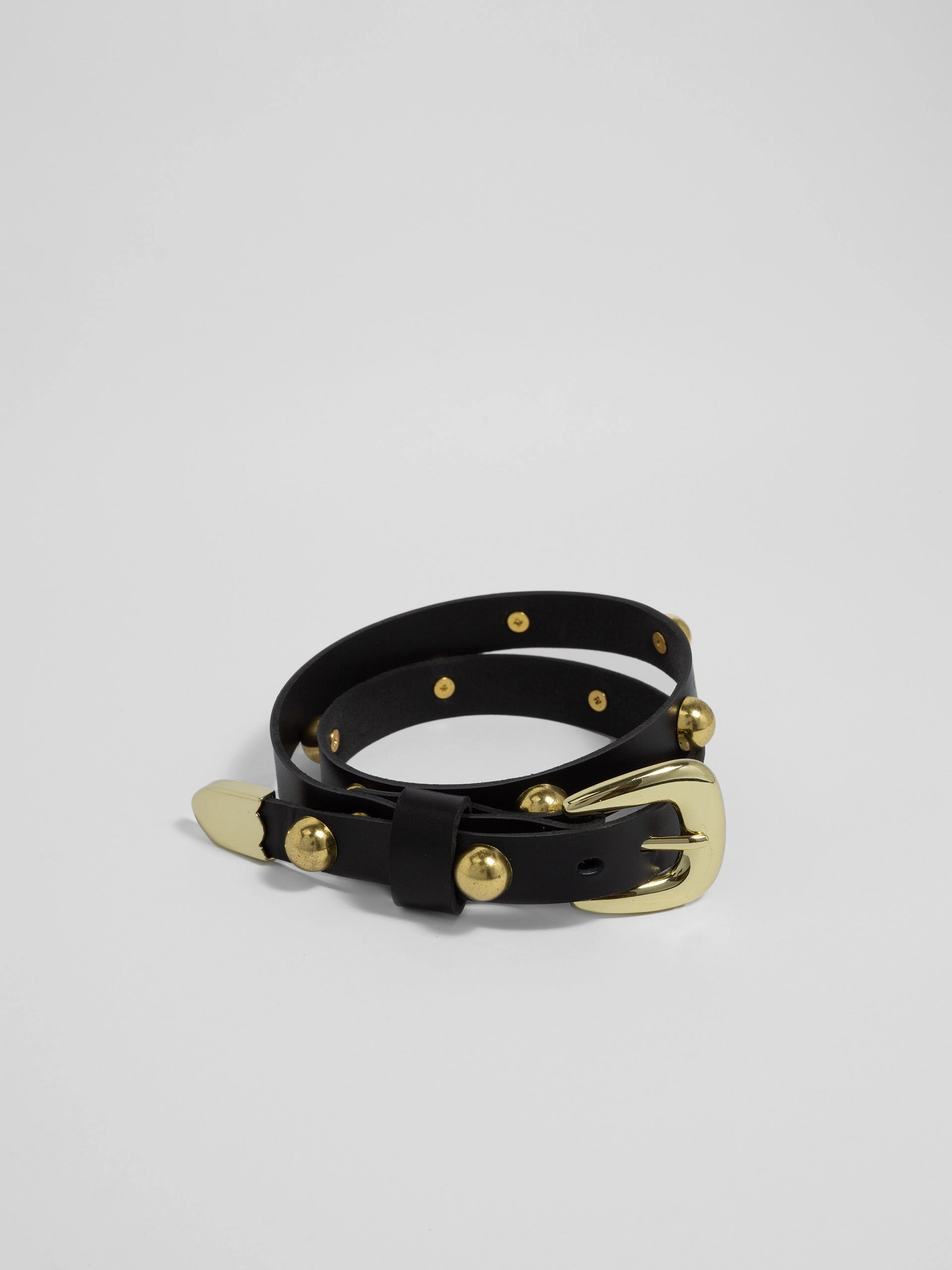 The Lair Margot Dome Studded Belt Brass