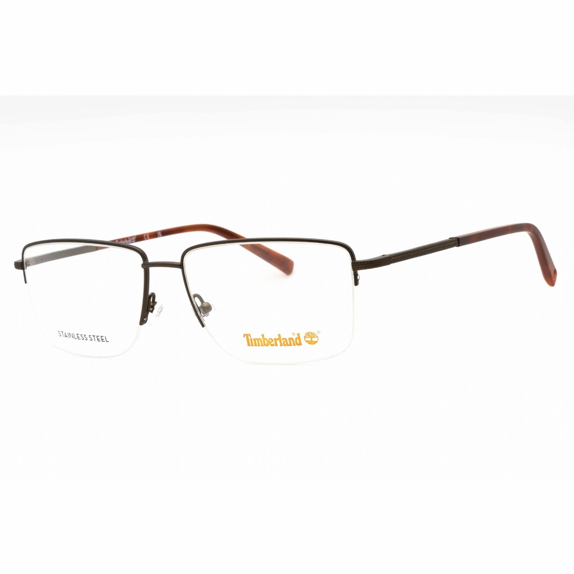 Timberland Men's Eyeglasses - Bronze/Other Rectangular Half Rim Frame | TB1773 038