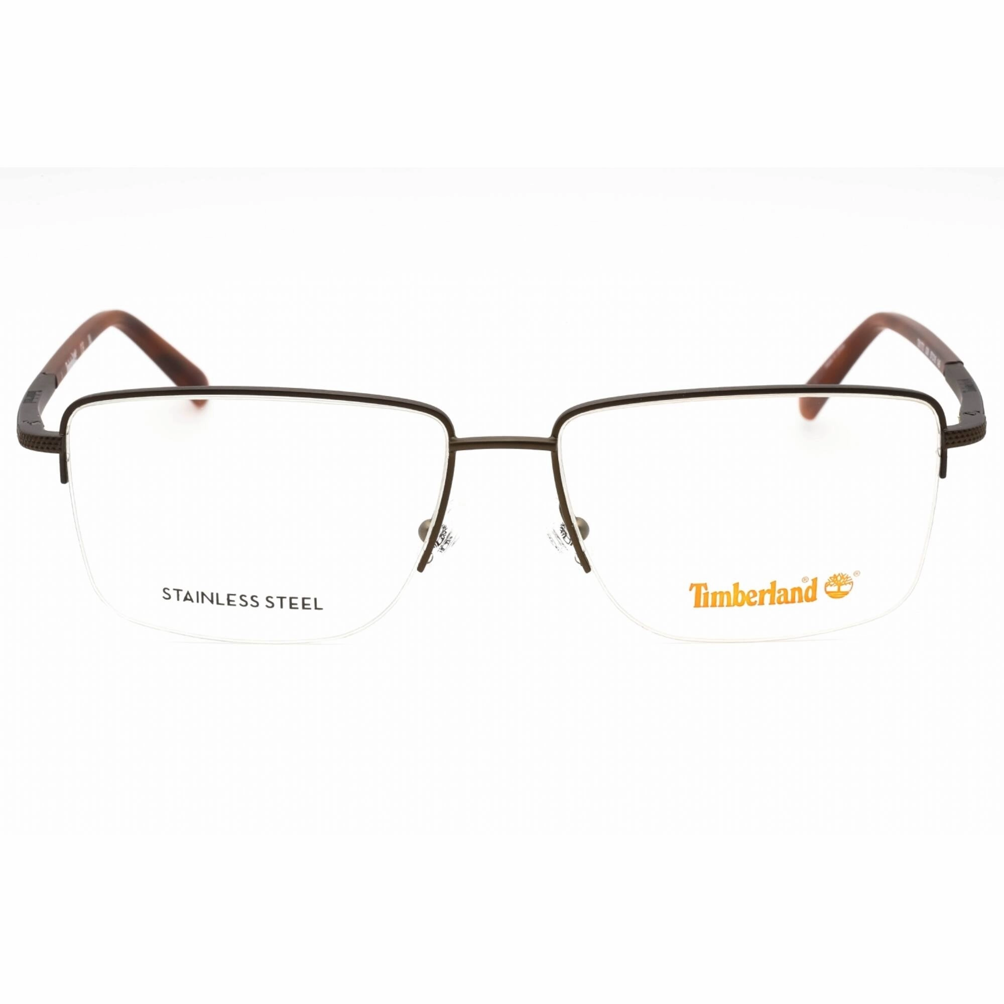 Timberland Men's Eyeglasses - Bronze/Other Rectangular Half Rim Frame | TB1773 038