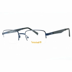 Timberland Men's Eyeglasses - Matte Blue Metal Rectangular Half Rim Frame | TB1787 091