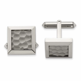 Titanium Hammered Cuff Links