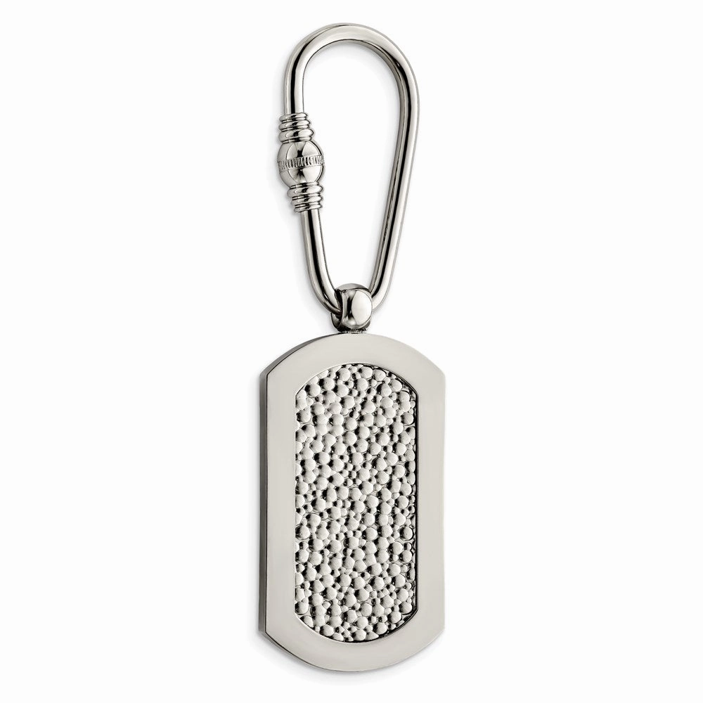 Titanium Pebble Textured Key Ring