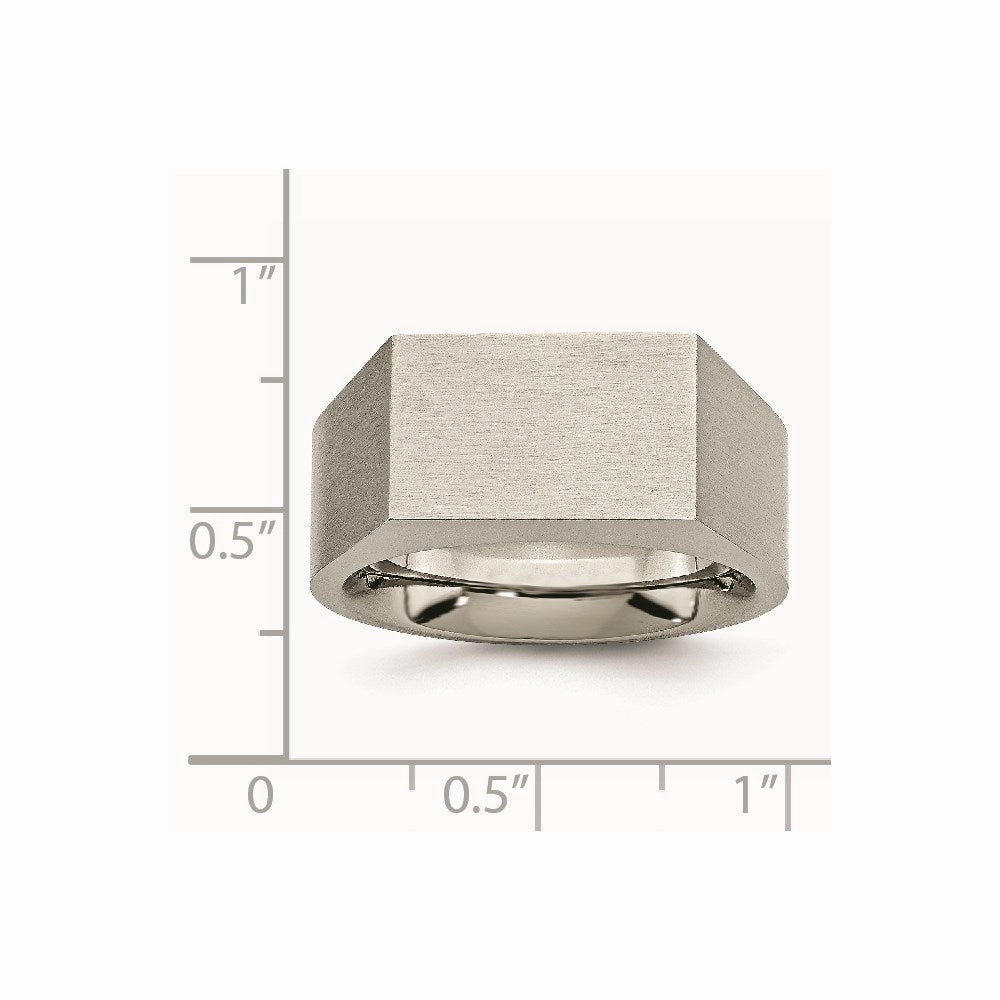 Titanium Polished and Brushed Signet Ring | TB425