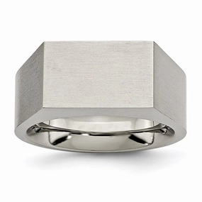 Titanium Polished and Brushed Signet Ring | TB425