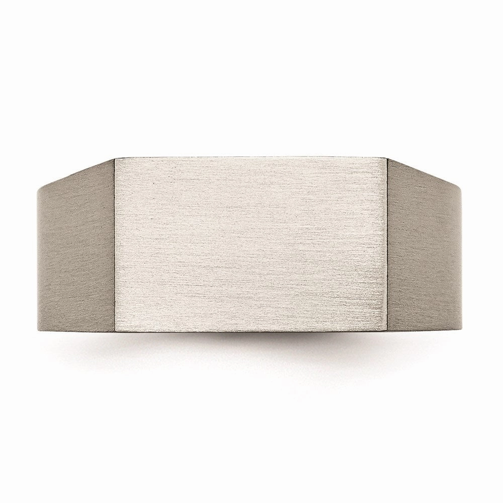 Titanium Polished and Brushed Signet Ring | TB425