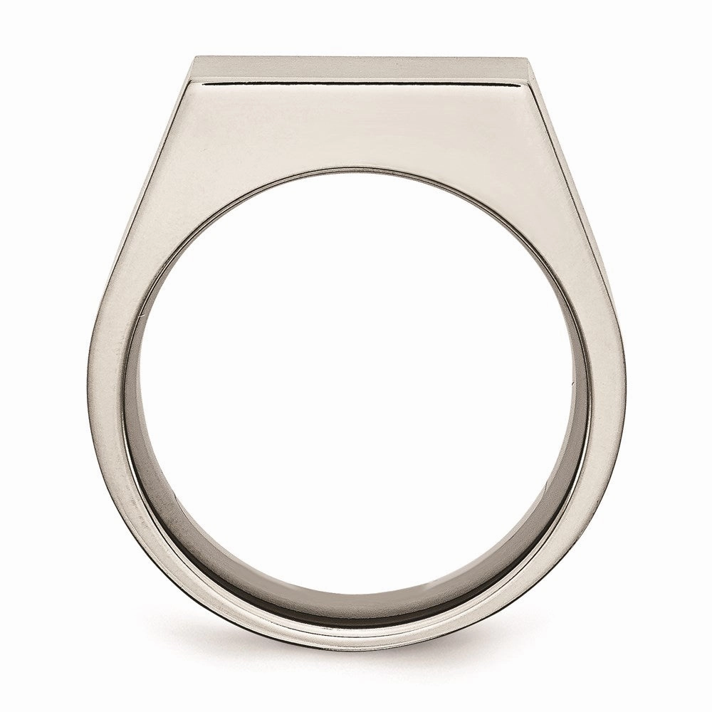 Titanium Polished and Brushed Signet Ring | TB425