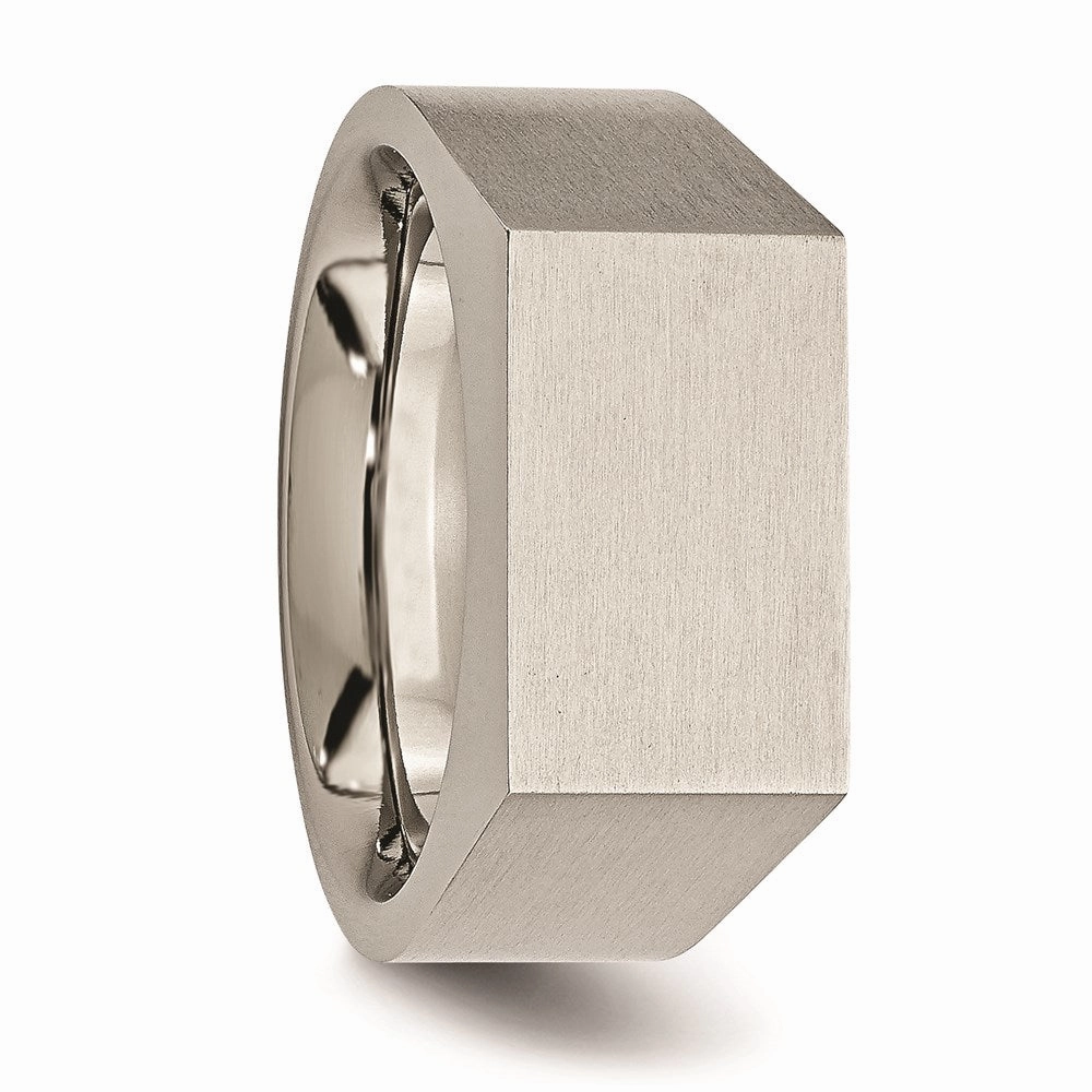 Titanium Polished and Brushed Signet Ring | TB425