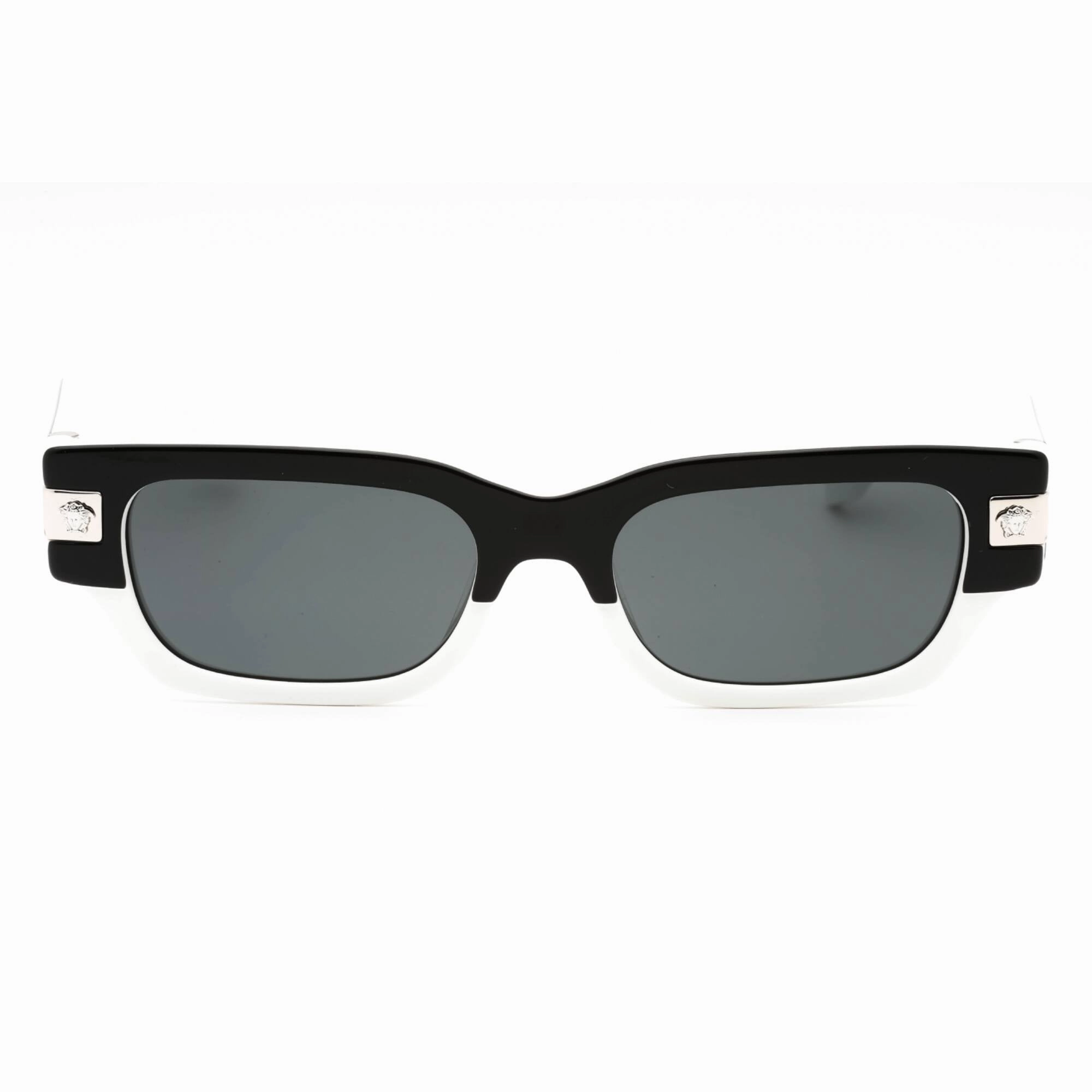 Versace Men's Sunglasses - Black/White Rectangular Half Rim Frame | 0VE4465 545987
