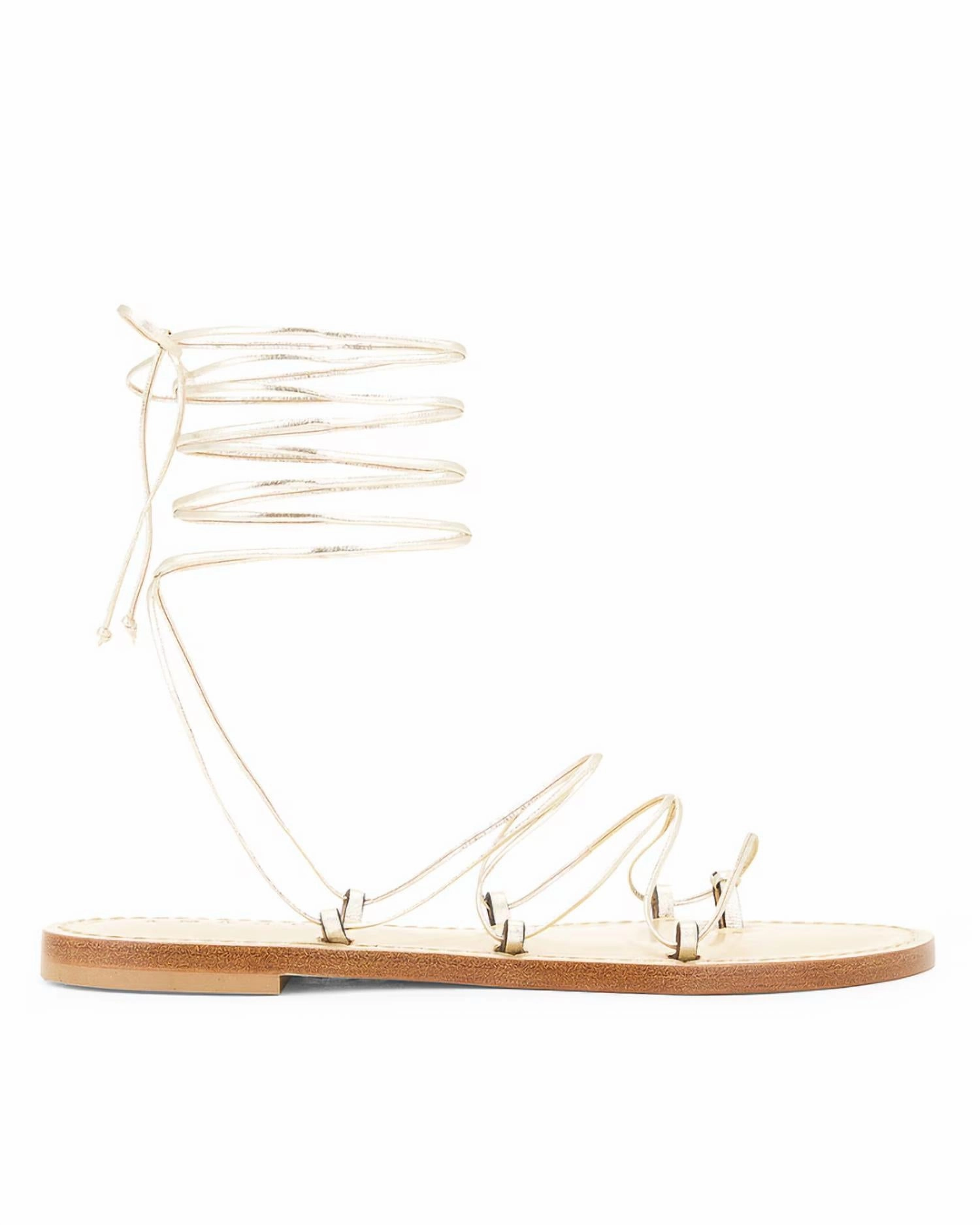 Women's Serengeti Strappy Ankle Tie Sandal In Champagne